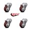 Service Caster 3 Inch Maroon Polyurethane Wheel Swivel Bolt Hole Caster Set SCC-BH20S314-PPUB-MRN-4 - alternate 5